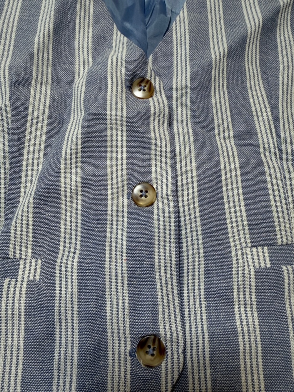 Hippie Rose Blue and White Striped Sleeveless Vest Size XS - Picture 8 of 8